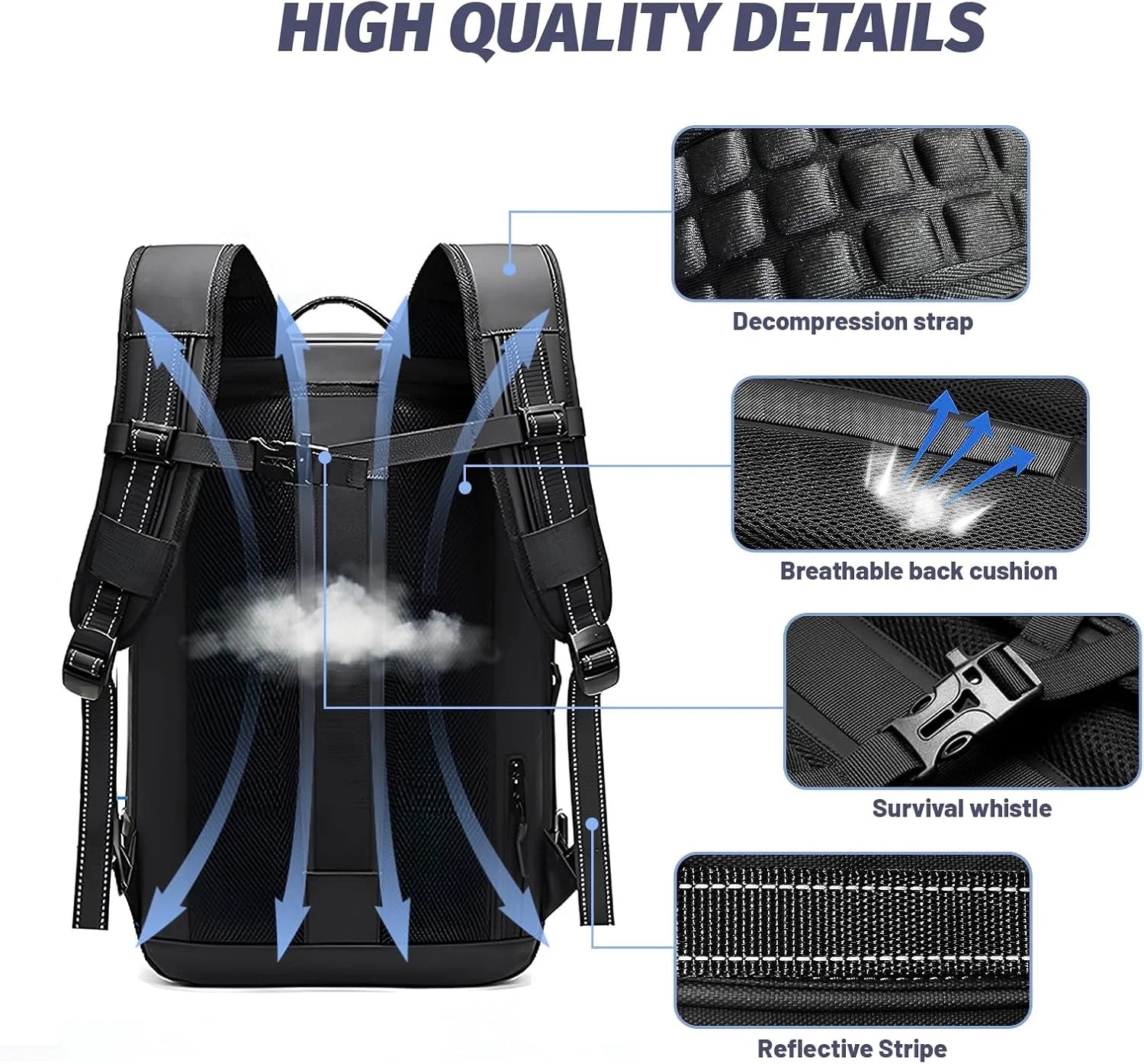 Airpack Expandable Vacuum Backpack with Anti-Theft Lock - Perfect for Travel and Everyday Use