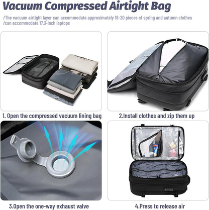 Airpack Expandable Vacuum Backpack with Anti-Theft Lock - Perfect for Travel and Everyday Use